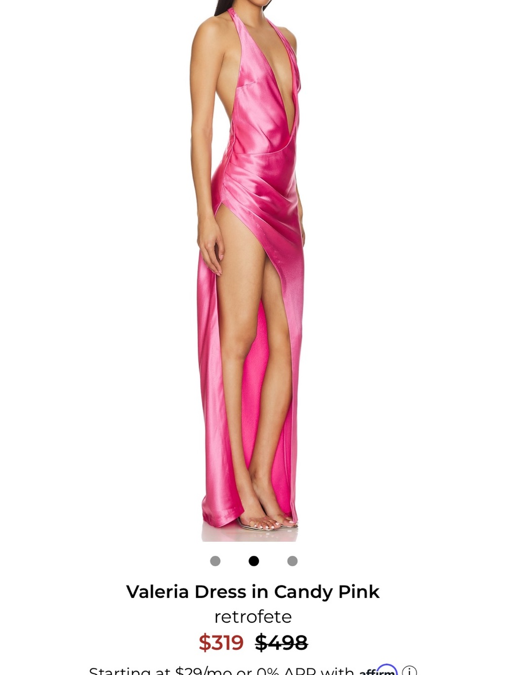 Retrofete Valeria Halter Gown in Hot Pink